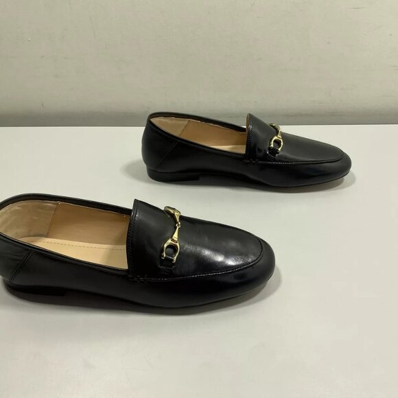 NEW COACH Women's Haley Loafers Size 6.5B Leather Round Toe Flat Black - Picture 2 of 6